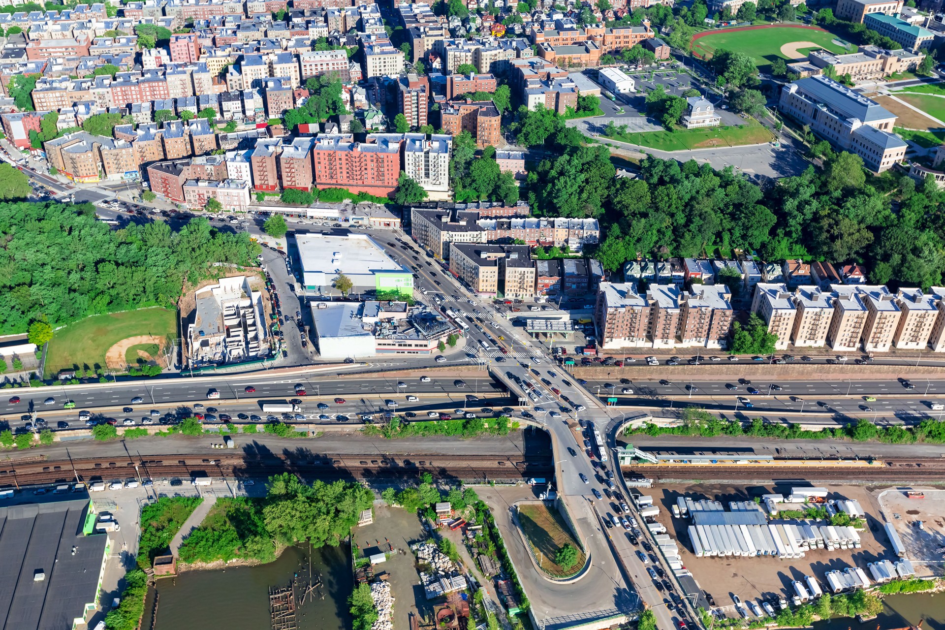 Aerial view of the Bronx, NY